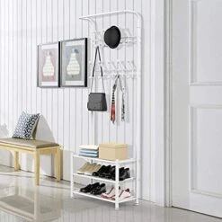 Coat Rack Shoe Bench With 16 Hooks, Metal Entryway Storage Shelf Coat Rack Stand With 3-Tier Shoe Rack, Entryway Organiser Coat Hat Stand For Hall, 3-in-1 Hall Tree With Metal Frame, Easy Assembly 13 Coat Rack Shoe Bench With 16 Hooks, Metal Entryway Storage Shelf Coat Rack Stand With 3-Tier Shoe Rack, Entryway Organiser Coat Hat Stand For Hall, 3-in-1 Hall Tree With Metal Frame, Easy Assembly -Amazon Store 51eN3OA3WRS