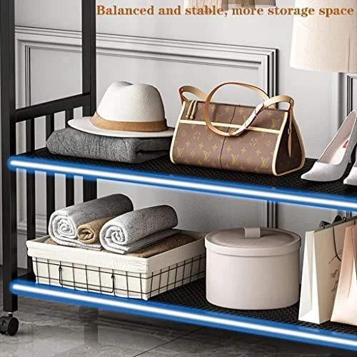 NEPHEW Home Hotel Hall Tree Clothing Rack With 2 Tier Metal Basket For Home Bedroom Laundry Small Place Entryway (Color : Black, Size : 60 * 35 * 170cm) 7 NEPHEW Home Hotel Hall Tree Clothing Rack With 2 Tier Metal Basket For Home Bedroom Laundry Small Place Entryway (Color : Black, Size : 60 * 35 * 170cm) - Image 5