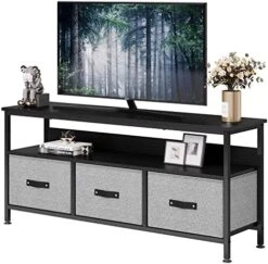 Amyove Dresser TV Stand, Entertainment Center With Storage, 55 Inch TV Stand For Bedroom Small TV Stand Dresser With Drawers And Shelves, TV & Media Console Table Furniture For Living Room, Grey -Amazon Store 51ecXLQA8nL. AC