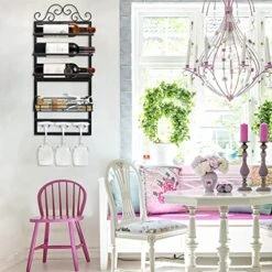 AUHOKY Wine Rack Wall Mounted, Metal Wine Bottle Glass Display Holder With Hanging Goblet Holders & Cork Storage, Hanger Wall Wine Bottle Shelf Organizer For Home Kitchen Dining Bathroom Decor 17 AUHOKY Wine Rack Wall Mounted, Metal Wine Bottle Glass Display Holder With Hanging Goblet Holders & Cork Storage, Hanger Wall Wine Bottle Shelf Organizer For Home Kitchen Dining Bathroom Decor -Amazon Store 51eeTjNJULL