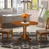 East West Furniture DLAV3-SBR-C Dining Table Set, 3-Piece -Amazon Store 51el9fP2E7L