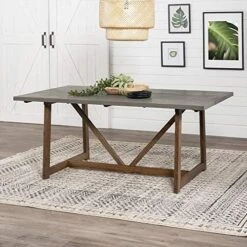 Walker Edison Modern Farmhouse Dining Table Wood Small Dining Room Table Sets Dining Chairs. 72 Inch. White And Rustic Oak 18 Walker Edison Modern Farmhouse Dining Table Wood Small Dining Room Table Sets Dining Chairs. 72 Inch. White And Rustic Oak -Amazon Store 51eqar4p2bL. AC