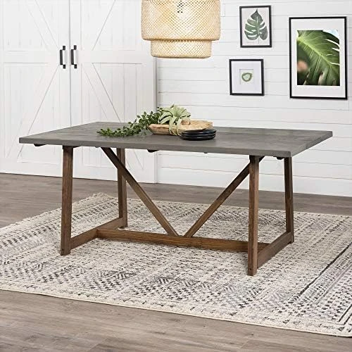 Walker Edison Modern Farmhouse Dining Table Wood Small Dining Room Table Sets Dining Chairs. 72 Inch. White And Rustic Oak 9 Walker Edison Modern Farmhouse Dining Table Wood Small Dining Room Table Sets Dining Chairs. 72 Inch. White And Rustic Oak - Image 7