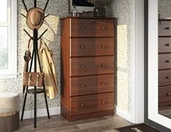 Palace Imports 100% Solid Wood 5-Super Jumbo Drawer Chest With Lock, Mocha, 31.75”w X 59.75”h X 17” D, Lock And Key Included. Requires Assembly.