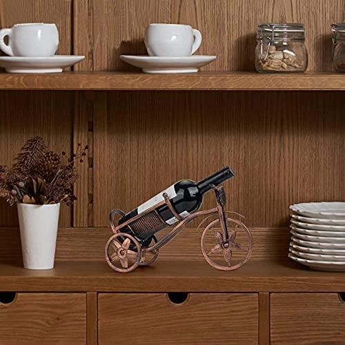 TRSPCWR Tabletop Wine Rack, Wine Bottle Holder Single Bottle Bike Shaped, Freestanding Countertop Wine Rack And Wine Bottle Storage, Wine Gifts Home Bar Decor Crafts 7 TRSPCWR Tabletop Wine Rack, Wine Bottle Holder Single Bottle Bike Shaped, Freestanding Countertop Wine Rack And Wine Bottle Storage, Wine Gifts Home Bar Decor Crafts - Image 5