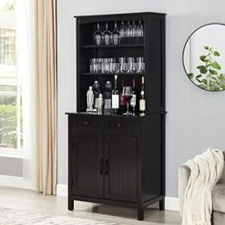 Home Source Jill Zarin Black China Cabinet With Wood Doors