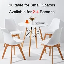 Round Dining Table White Kitchen Table White Dining Table With MDF Top Modern Style Coffee Table Leisure Dining Room Round Table For Kitchen Living Room(with A Free Table Cloth) -Amazon Store 51f3xyVeXGL