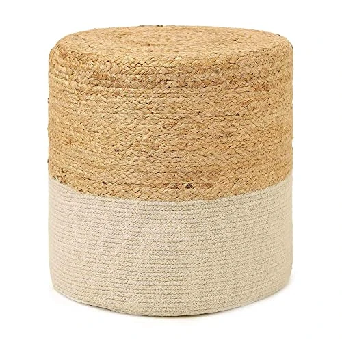 · REDEARTH · Cylindrical Pouf Foot Stool Ottoman -Jute Braided Accent Chair Footrest For The Living Room, Bedroom, Nursery, Patio, Lounge & Other Rooms In The Home (14.5”x14.5”x16”; Natural Ivory) 6 · REDEARTH · Cylindrical Pouf Foot Stool Ottoman -Jute Braided Accent Chair Footrest For The Living Room, Bedroom, Nursery, Patio, Lounge & Other Rooms In The Home (14.5”x14.5”x16”; Natural Ivory) - Image 4