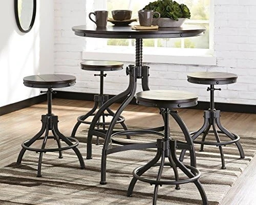 Signature Design By Ashley Odium Urban Counter Height Dining Table Set With 2 Bar Stools, 3 Piece Set, Rustic Brown 8 Signature Design By Ashley Odium Urban Counter Height Dining Table Set With 2 Bar Stools, 3 Piece Set, Rustic Brown - Image 6