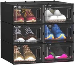 YITAHOME XL Shoe Storage Box, Set Of 12 Shoe Storage Lightweight Plastic Organizers Stackable Shoe Storage Box Rack Containers Drawers - White/X-Large Size -Amazon Store 51fD9216nZL. AC