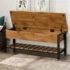 Walker Edison Julian Rustic Farmhouse Lift Top Entry Bench With Bottom Rack, 48 Inch, Barnwood 2 Walker Edison Julian Rustic Farmhouse Lift Top Entry Bench With Bottom Rack, 48 Inch, Barnwood -Amazon Store 51fDHNpHmRL