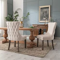 KCC Velvet Dining Chairs Set Of 4, Tufted Upholstered Wingback High-end Dining Kitchen Chair With Nailhead Solid Wood Legs, Contemporary Nikki Collection Modern Style, Beige 18 KCC Velvet Dining Chairs Set Of 4, Tufted Upholstered Wingback High-end Dining Kitchen Chair With Nailhead Solid Wood Legs, Contemporary Nikki Collection Modern Style, Beige -Amazon Store 51fOfd3T4rL
