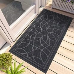 DEXI Front Door Mat, Welcome Mat Heavy Duty Durable Low Profile Outside Doormat For Entryway, Patio, Garage, High Traffic Areas, 17"X29", Grey -Amazon Store 51fiQdaZuML. AC