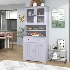 Merax Modern Kitchen Pantry, Storage Cabinet With Open Shelf, Drawer And 2 Cabinet With Adjustable Shelves, Antique White, 71.3" Height 26 Merax Modern Kitchen Pantry, Storage Cabinet With Open Shelf, Drawer And 2 Cabinet With Adjustable Shelves, Antique White, 71.3" Height -Amazon Store 51fjAnFLDkL. AC