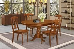 EAST WEST FURNITURE 7 Pc Dining Room Set-and Oval Dining Table With Leaf And 6 Dining Chairs -Amazon Store 51fpL6HHj8L. AC