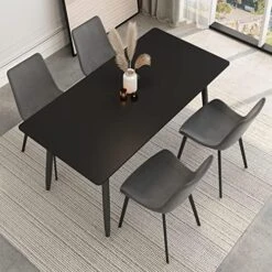 Dining Table 55" Rectangular Grey Kitchen Table With Sintered Stone Table Top And Metal Legs Modern Dinner Table For Dining Room 20 Dining Table 55" Rectangular Grey Kitchen Table With Sintered Stone Table Top And Metal Legs Modern Dinner Table For Dining Room -Amazon Store 51ftK0hH10L. AC