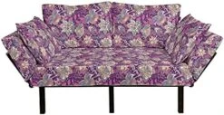 Ambesonne Striped Futon Couch, Retro Wavy Leaf Lines With Digital Effects Unusual Repeating Fresh Floral Essence Print, Daybed With Metal Frame Upholstered Sofa For Living Dorm, Loveseat, Green -Amazon Store 51fvTVqmwL. AC