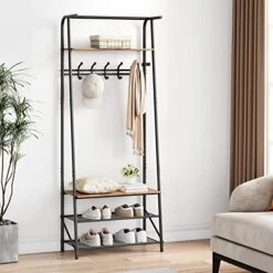 Coat Rack Shoe Bench With 5 Hooks, Hall Trees Entryway Bench With Storage, Multifunctional Hallway Organizer, Wood Look Accent Furniture With Metal Frame 11 Coat Rack Shoe Bench With 5 Hooks, Hall Trees Entryway Bench With Storage, Multifunctional Hallway Organizer, Wood Look Accent Furniture With Metal Frame -Amazon Store 51fxO5q8NWL