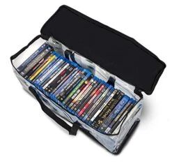 Besti Premium Quality Home DVD Storage Bags (4-Pack) Holds 160 Total Movies Or Video Games, Blu-ray, | Convenient Travel Case For Media | Stackable, Easy To Carry (Black) -Amazon Store 51fxkoECShL