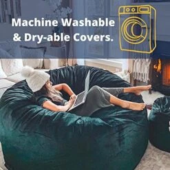 ULTIMATE SACK 4000 (4 Ft.) Bean Bag Chair: Giant Foam-Filled Furniture - Machine Washable Covers, Durable Inner Liner, 100% Virgin Foam. Comfy Bean Bag Chair. (Black, Suede) -Amazon Store 51fyR4sBPQL