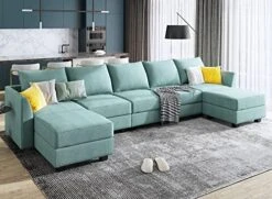HONBAY Oversized Sectional Sofa With Chaise Modern Sleeper Modular Sofa Couch U Shaped Sofa Sectional For Living Room, Grey -Amazon Store 51g01XnB LL. AC