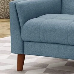 Christopher Knight Home Alisa Mid Century Modern Fabric Arm Chair, Blue And Walnut -Amazon Store 51g0zA7xZZL