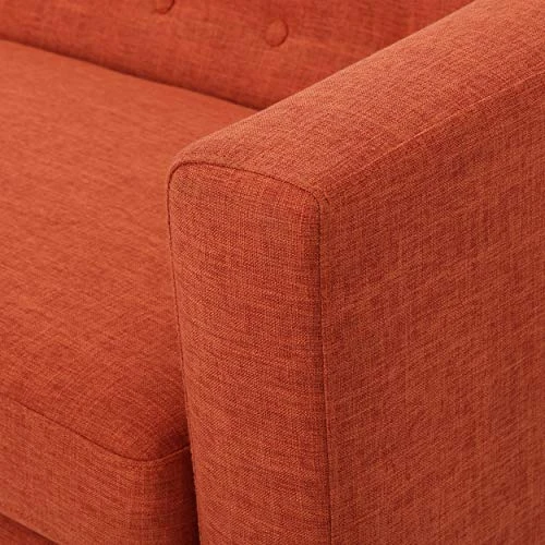 Christopher Knight Home Bridie Mid-Century Modern Loveseat, Muted Orange Fabric 5 Christopher Knight Home Bridie Mid-Century Modern Loveseat, Muted Orange Fabric - Image 3