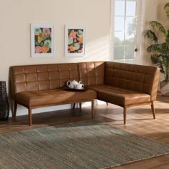 Baxton Studio Sanford Dining Banquettes Tan Faux Leather Upholstered And Walnut Brown Finished Wood 2-Piece Dining Nook Banquette Set 20 Baxton Studio Sanford Dining Banquettes Tan Faux Leather Upholstered And Walnut Brown Finished Wood 2-Piece Dining Nook Banquette Set -Amazon Store 51gvO6crEJL