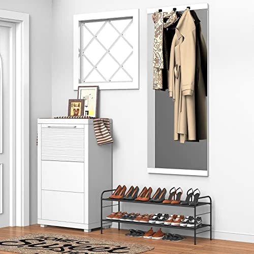 Coonoor 2-Tier Long Shoe Rack Storage For Wide Shoe Shelf Organizer,Black 6 Coonoor 2-Tier Long Shoe Rack Storage For Wide Shoe Shelf Organizer,Black - Image 4