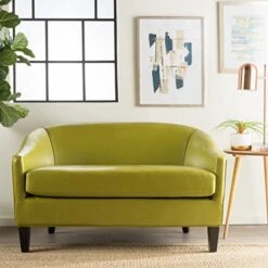 Isolde Modern Petite Loveseat (Fabric Or Leather) (Green Leather) 9 Isolde Modern Petite Loveseat (Fabric Or Leather) (Green Leather) -Amazon Store 51gxhfbc9VL