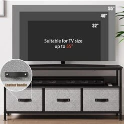 Amyove Dresser TV Stand, Entertainment Center With Storage, 55 Inch TV Stand For Bedroom Small TV Stand Dresser With Drawers And Shelves, TV & Media Console Table Furniture For Living Room, Grey -Amazon Store 51h9C8R2tmL