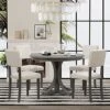 Harper & Bright Designs 5-Piece Round Dining Table Set With Curved Trestle Style Table Legs And 4 Upholstered Chairs, Wooden Kitchen Dining Table Set For Dining Room (Dark Gray) -Amazon Store 51hGVAANv0L