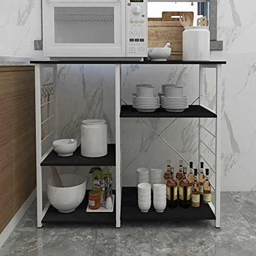 Soges Multi-Layers Kitchen Baker's Rack Utility Microwave Oven Stand Storage Cart Workstation Shelf Coffee Cart, Black 171-BK 6 Soges Multi-Layers Kitchen Baker's Rack Utility Microwave Oven Stand Storage Cart Workstation Shelf Coffee Cart, Black 171-BK - Image 4