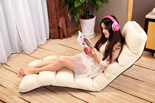 Porpora Relaxing Folding Futon Sofa And Comfortable Lounge Sofa, Cream White 6 Porpora Relaxing Folding Futon Sofa And Comfortable Lounge Sofa, Cream White - Image 4