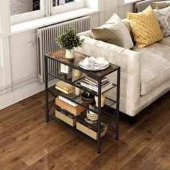 Tajsoon 5-Tier Shoe Rack Organizer, Industrial Shoe Rack For Closet Entryway, Metal Mesh Shoe Storage Shelf With X Shape Fixed Frame, With 2 Hooks, Rustic Brown & Black -Amazon Store 51hOT9N0EIL