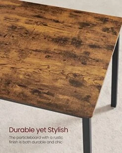 VASAGLE Dining Table Set, Bar Table With 2 Dining Benches, Kitchen Table Counter With Chairs, Industrial For Kitchen Breakfast Table, Living Room, Party Room, Rustic Brown And Black UKDT070B01 -Amazon Store 51hQ2mYqzVL