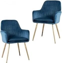 Ceedment Modern Living Dining Room Accent Arm Chairs Club Guest With Gold Metal Legs (2, Blue) -Amazon Store 51hUs0CUZXL. AC