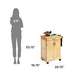 Homestyles General Line Mobile Kitchen Cart, FURNITURE, Natural -Amazon Store 51hX17uVfCL