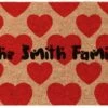 COCO MATS 'N MORE Heart Pattern Personalized - 22" X 36" Made In USA - Vinyl Backed Durable Entry Mat Natural Coir Heart Love Decorations Decor Doormat Valentine Rugs Entryway -Amazon Store 51hll8VOJyL