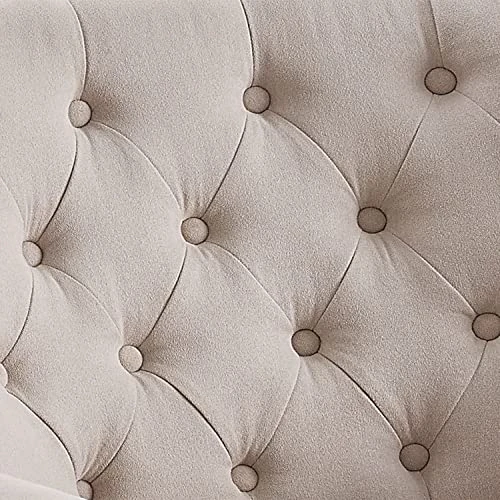 Rosevera McCarthy Furniture Ottoman Arm Living Room Comfy Small Accent Chairs For Bedroom, Standard Size, Velvet Beige 5 Rosevera McCarthy Furniture Ottoman Arm Living Room Comfy Small Accent Chairs For Bedroom, Standard Size, Velvet Beige - Image 3