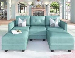 LLappuil Modular Sectional Couch With Reversible Chaise, Modern L Shaped Sofa Left/Right Corner Couch Modular Sofa With Storage Seat, Denim Blue -Amazon Store 51hsiXTNpmL. AC 1