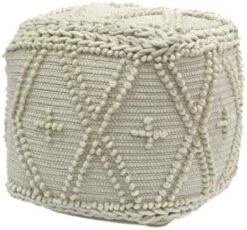 Christopher Knight Home Nina Large Square Casual Pouf, Boho, White Wool And Cotton 12 Christopher Knight Home Nina Large Square Casual Pouf, Boho, White Wool And Cotton -Amazon Store 51i AgnXRL. AC