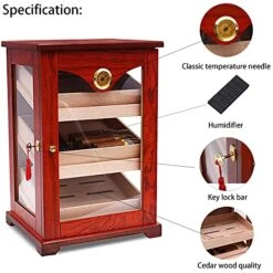 Cigar Cabinet Humidifier Cabinet Spanish Solid Fir Double Low Glass Top Premium Design Large Humidifier Cabinet, 19.3 * 13.14 * 11.4 Inches Can Be Placed In The Living Room 80-150. 7 Cigar Cabinet Humidifier Cabinet Spanish Solid Fir Double Low Glass Top Premium Design Large Humidifier Cabinet, 19.3 * 13.14 * 11.4 Inches Can Be Placed In The Living Room 80-150. -Amazon Store 51i6PKgwKtL