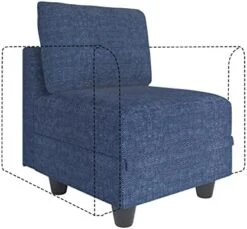 LLappuil Modular Sofa Middle Module With Storage For Customizable Sectional Couch, Accent Armless Chair, Waterproof, Anti-Scratch And Antistatic Fabric Sectional, Brown -Amazon Store 51i6h7dDtL. AC 1