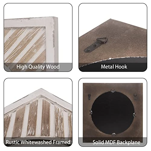 SeekElegant 12 Inch Rustic Wood Mirror, Square Wall Mirror With Whitewashed Frame, Rustic Farmhouse Accent Mirror, Small Decorative Mirrors For Entryway, Living Room, Bedroom 4 SeekElegant 12 Inch Rustic Wood Mirror, Square Wall Mirror With Whitewashed Frame, Rustic Farmhouse Accent Mirror, Small Decorative Mirrors For Entryway, Living Room, Bedroom - Image 2