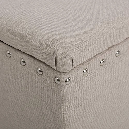 Christopher Knight Home Tatiana Fabric Storage Ottoman, Wheat 6 Christopher Knight Home Tatiana Fabric Storage Ottoman, Wheat - Image 4