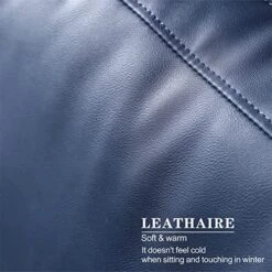 Ovios Mid-Century Modern Sofa 3-Seat L-Shape Sectional Sofa Couch With Chaise And Movable Ottoman For Living Room Lounge Office, 100" W, Faux Leather (Blue) -Amazon Store 51ioGpEgytL