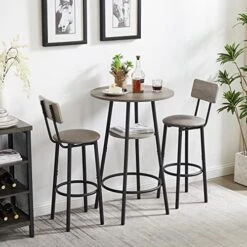 LUCKHAO Bar Table And Chairs Set For 2, 3 Piece Bistro Pub Table With 2 Stools,PU Upholstered Counter Height Dining Table And Chairs Set For Kitchen,Living Room,Bar,Small Spaces (Rectangular Grey) 16 LUCKHAO Bar Table And Chairs Set For 2, 3 Piece Bistro Pub Table With 2 Stools,PU Upholstered Counter Height Dining Table And Chairs Set For Kitchen,Living Room,Bar,Small Spaces (Rectangular Grey) -Amazon Store 51irbE0eSL. AC