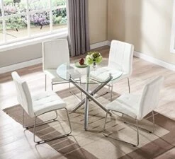 Bacyion Round Glass Dining Table Set For 2 - PU Leather Modern Dining Room Table Set For Small Spaces 3 Pieces Kitchen Tempered Glass Table And Chairs For Home Kitchen Living Room (Black) 27 Bacyion Round Glass Dining Table Set For 2 - PU Leather Modern Dining Room Table Set For Small Spaces 3 Pieces Kitchen Tempered Glass Table And Chairs For Home Kitchen Living Room (Black) -Amazon Store 51jAXpAO7NL. AC