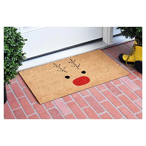 Calloway Mills 105012436 Rudolph Doormat, 24" X 36", Red/Black 4 Calloway Mills 105012436 Rudolph Doormat, 24" X 36", Red/Black - Image 2